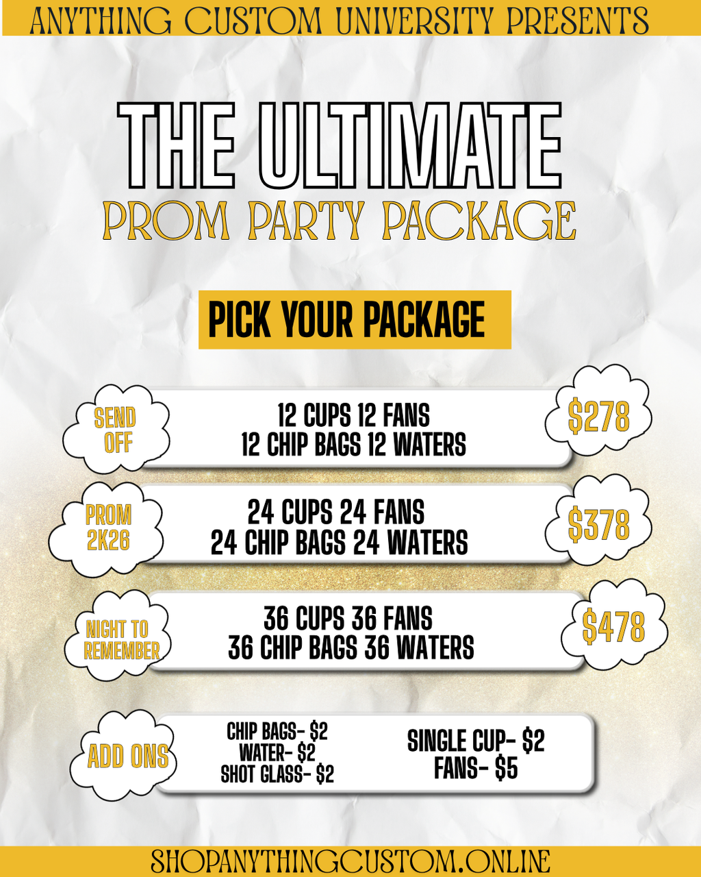 The Ultimate Prom Party Package